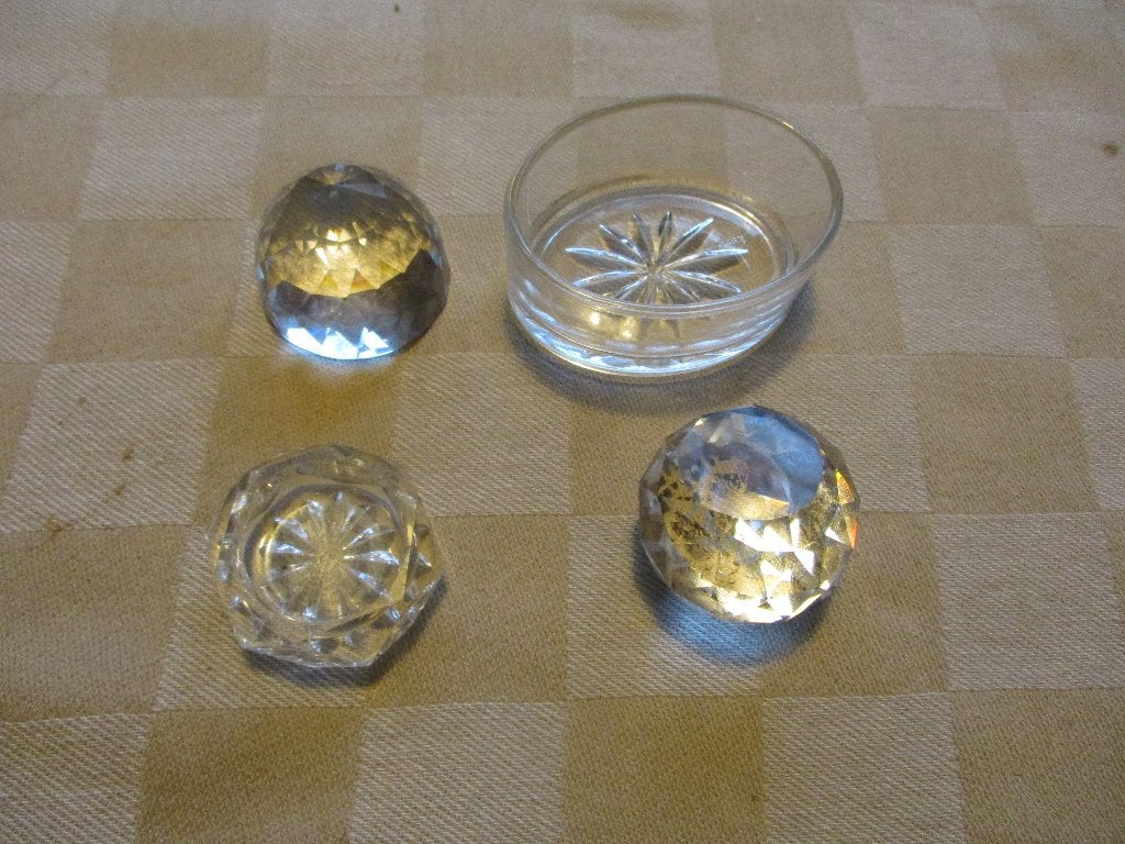 4 wand decoratie geslepen dingetjes puntgaaf, Tuin en Terras, Ophalen of Verzenden