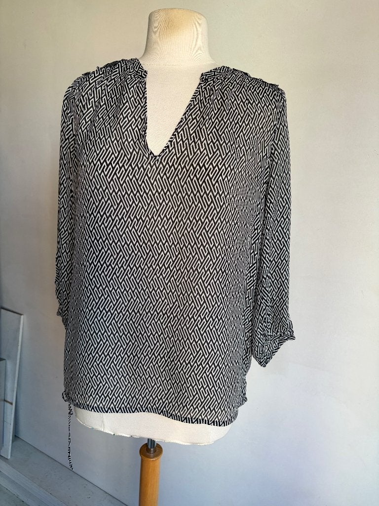 claudia strater blouse zwart wit maat 36, Kleding | Dames, Verzenden, Zwart, Zo goed als nieuw, Claudia Sträter