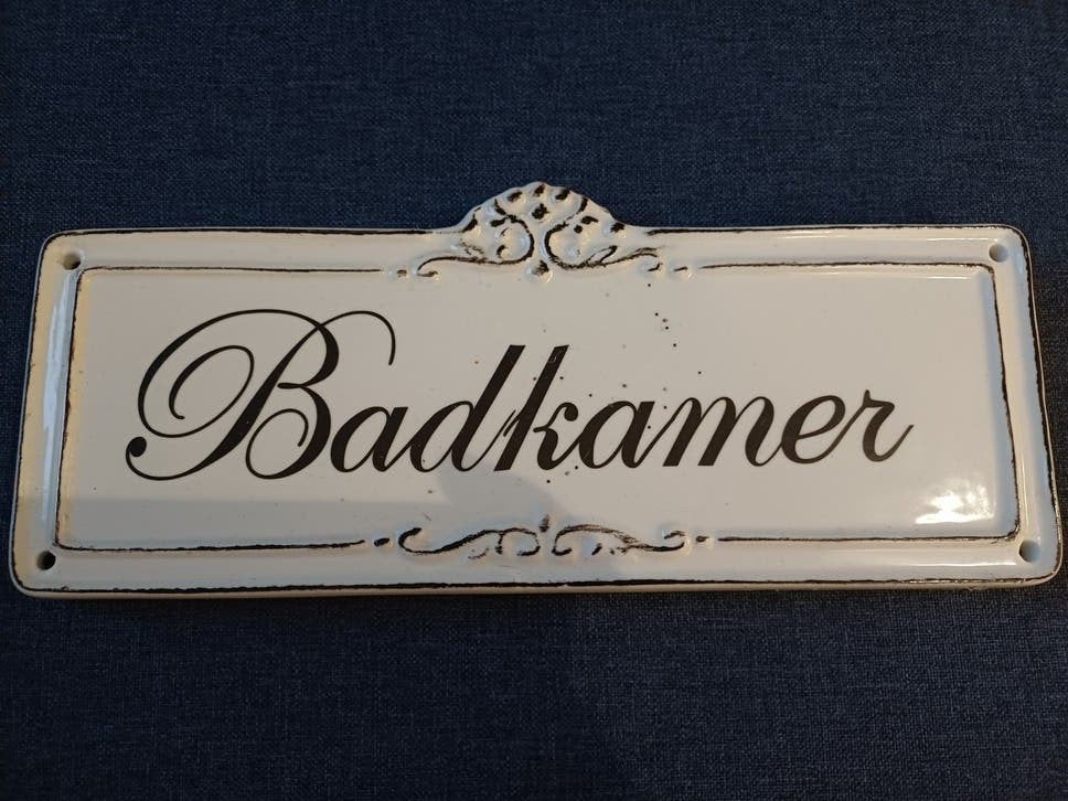 Emaille Badkamer Deurbordje - Vintage Stijl, Ophalen of Verzenden