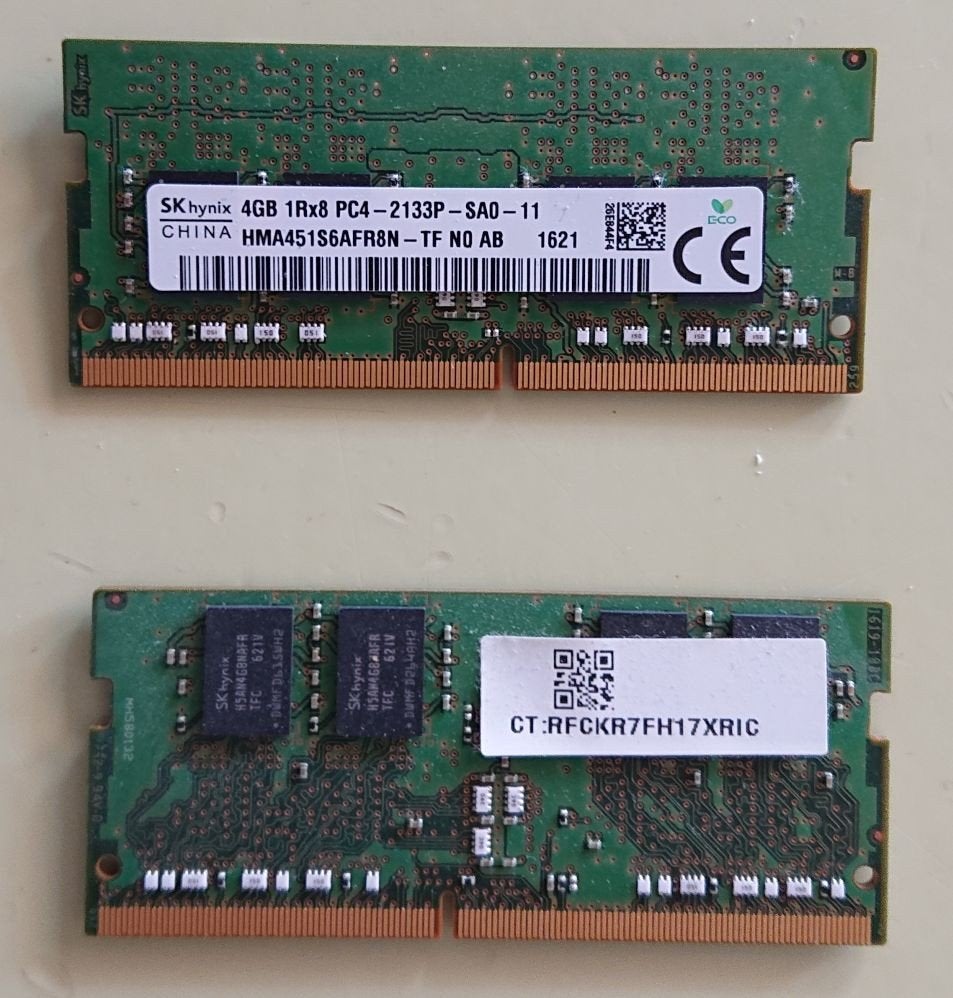 2x4GB SODIMM voor laptop, Gebruikt, DDR4, 8 GB, Ophalen of Verzenden