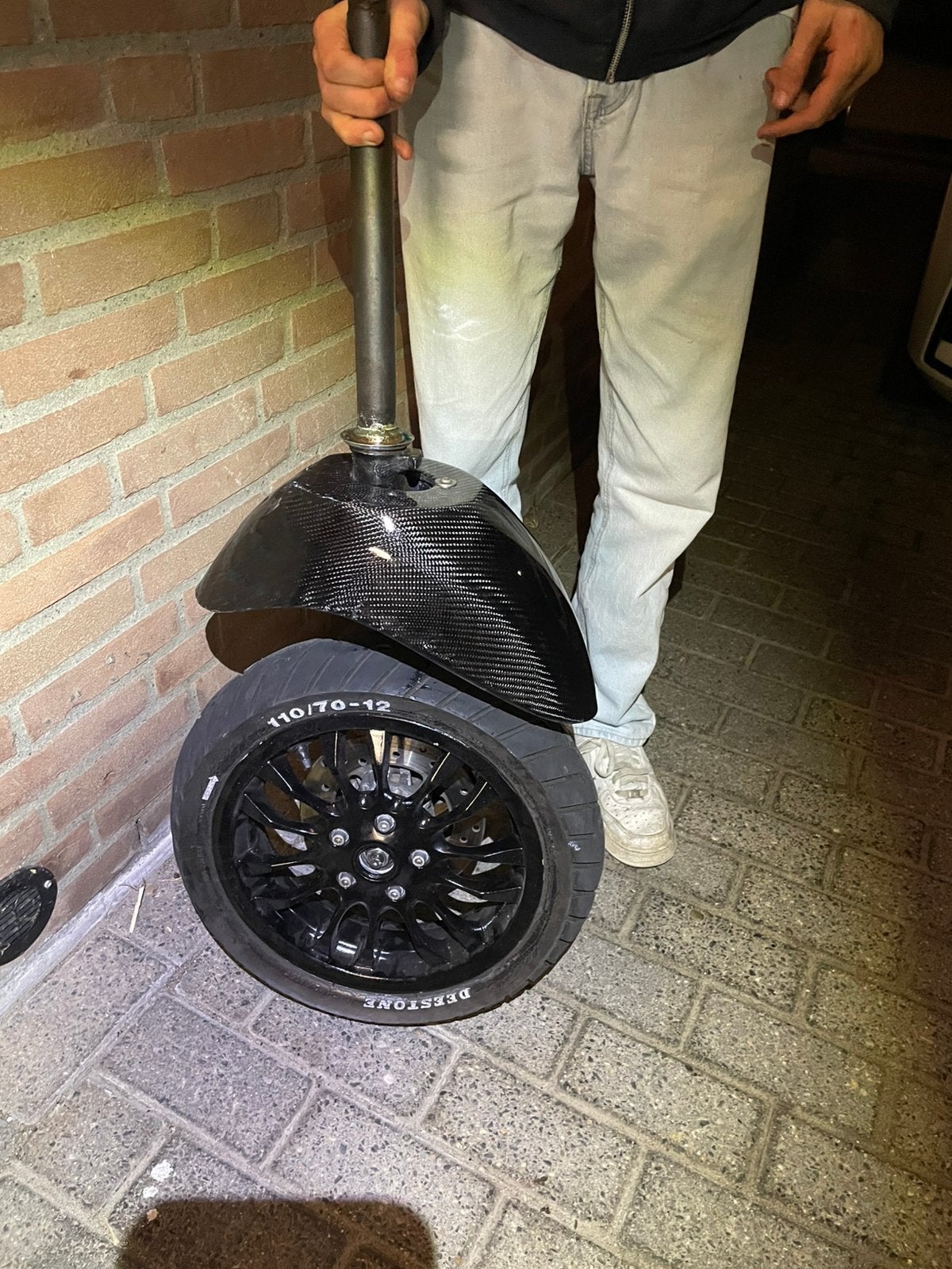 Originele sp98 voorvork met afgedraaide naaf en sprintvelg, Verzenden, Zo goed als nieuw, Overige typen, Piaggio