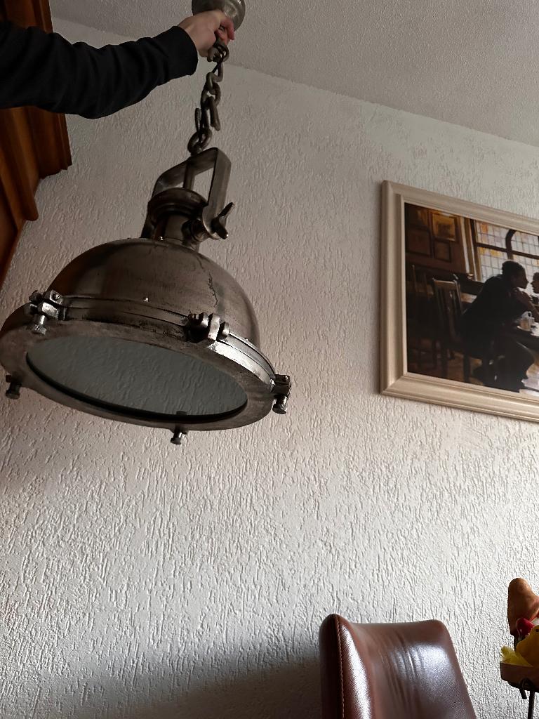 Stoere industriële plafondlamp – metaal, Ophalen, Zo goed als nieuw, Metaal