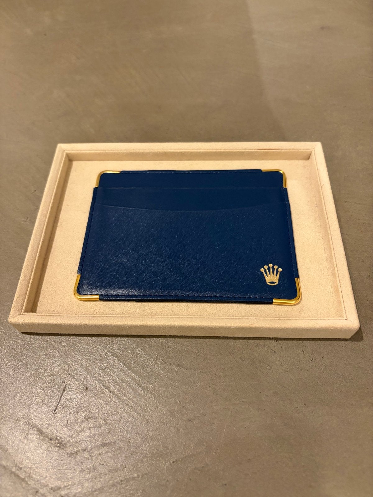 Rolex Vintage Kaarthouder Leer Blauw, Ophalen of Verzenden, Overige merken