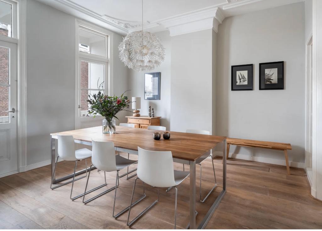 Design Eettafel stoelen (Arper Catifa 46, 6 stuks), Huis en Inrichting, Ophalen, Kunststof, Gebruikt, Wit