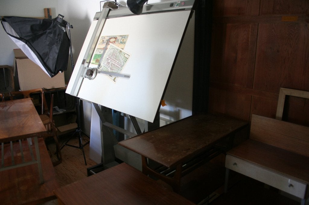 Vintage Professionele Tekentafel – Robuuste Kwaliteit, Ophalen, Verlichting, Minder dan 130 cm, Info@degezel.nl
