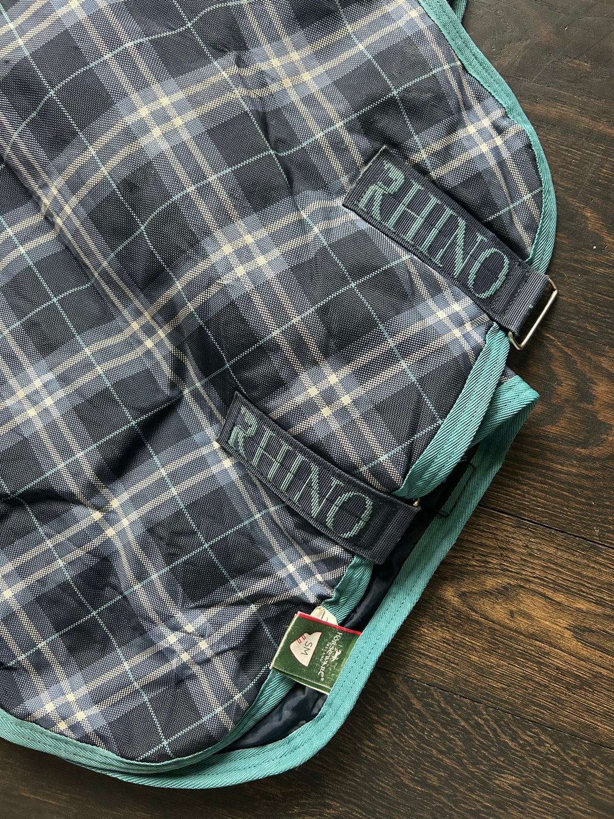 Deken, Rhino Turnout, vari layer, navy check, mt 5.9/125/175, Ophalen of Verzenden, Zo goed als nieuw, Dressuur