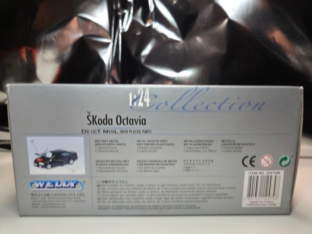Welly Skoda Octavia a5 Modelauto 1:24 - Zilver, Ophalen of Verzenden, Nieuw, Auto, Welly