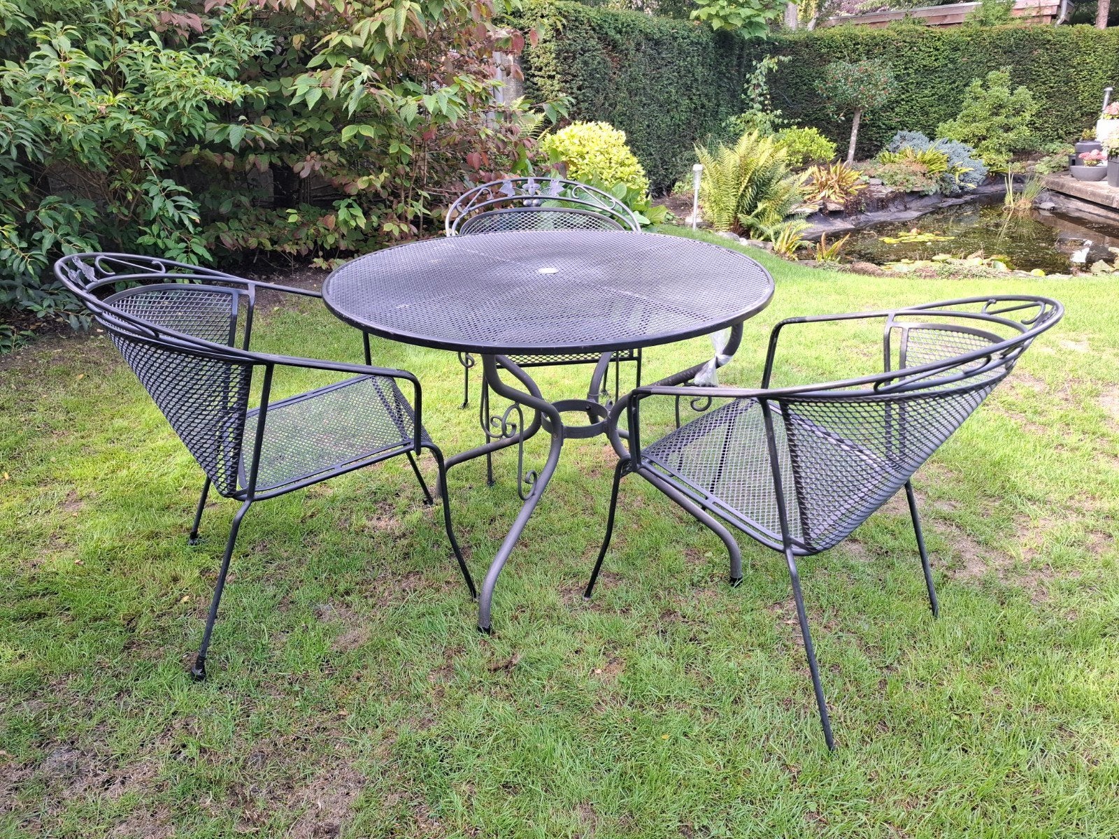 tuinstoelen tuintafel, Ophalen, Gebruikt, Metaal, Stapelbaar