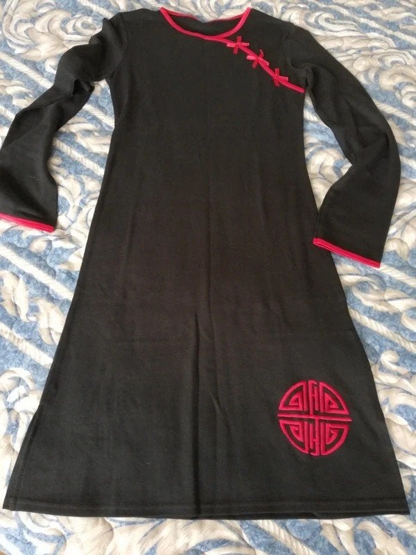 Nieuwe Chinese stijl katoenen nachtjapon, 2000s, S, Kleding | Dames, Zwart, Nieuw, Ophalen of Verzenden, Vintage