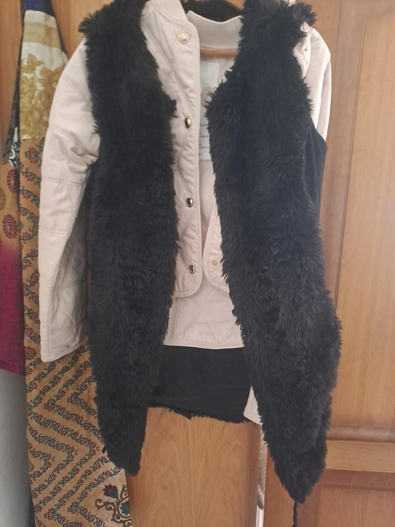 Boho stijl gilet met ceintuur en suède-look, maat S-M, Ophalen of Verzenden, Gedragen, Maat 36 (S), Zwart