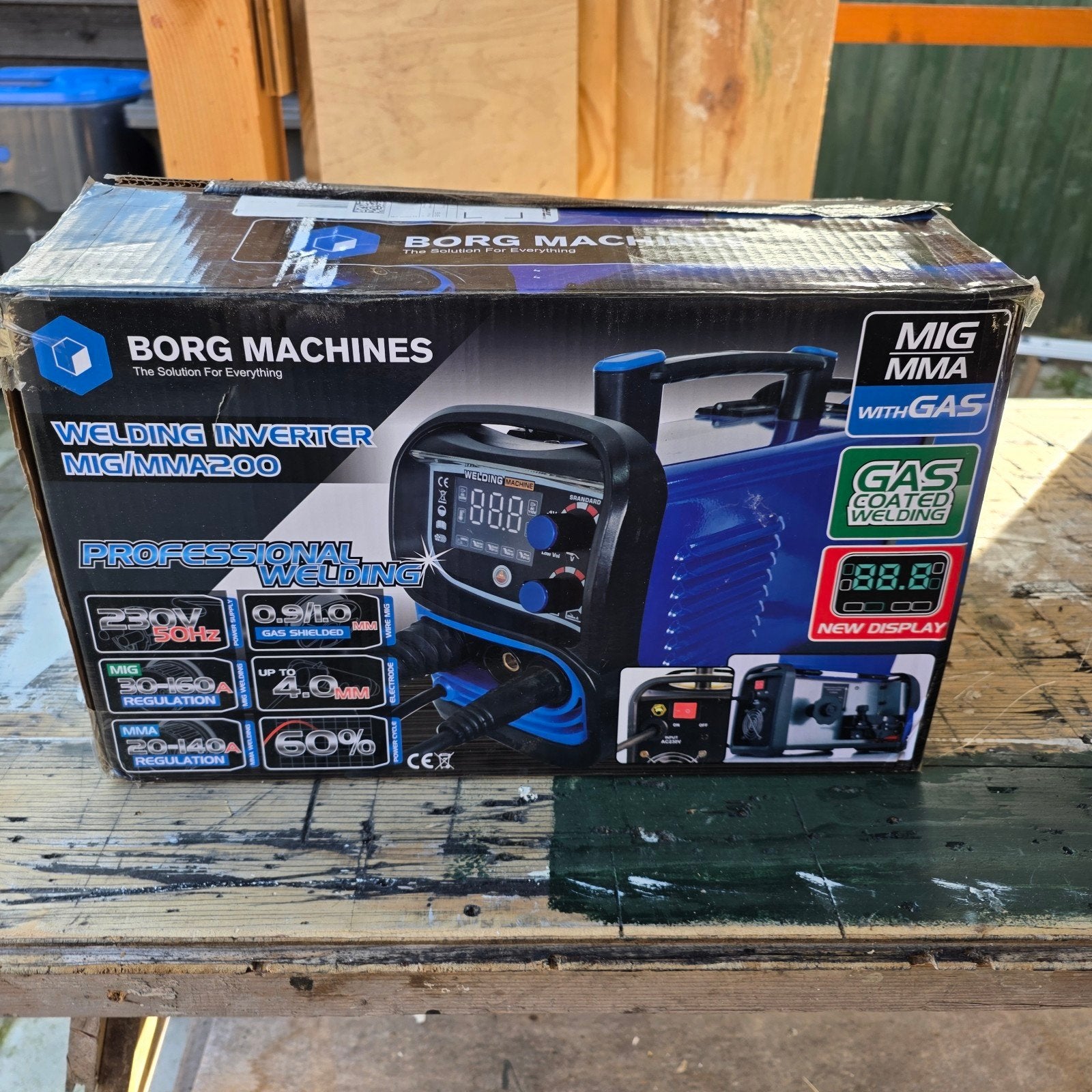 Borg Machines MIG/MMA200 Lasapparaat - Nieuw in doos, Ophalen of Verzenden, Nieuw, 150 tot 250 ampère, Inverter