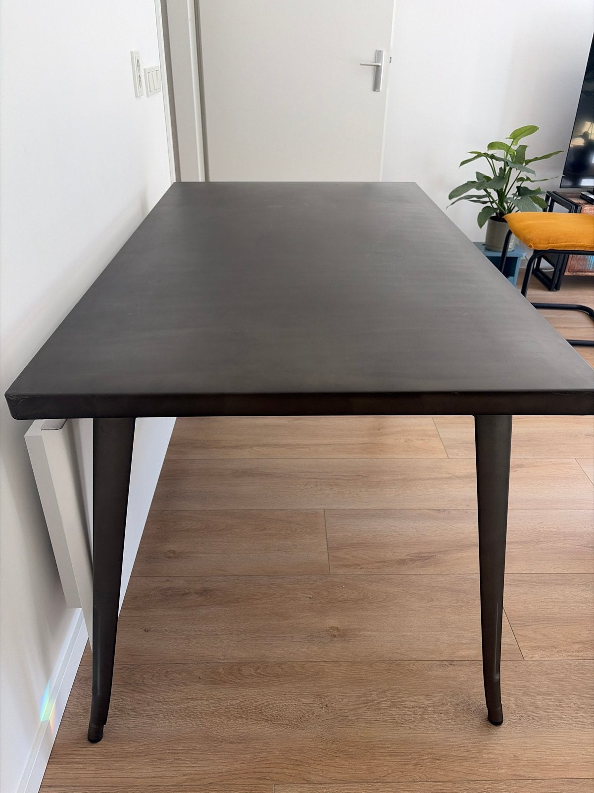 Strakke industriële eettafel - metaal, Ophalen, Gebruikt, 100 tot 150 cm, 50 tot 100 cm