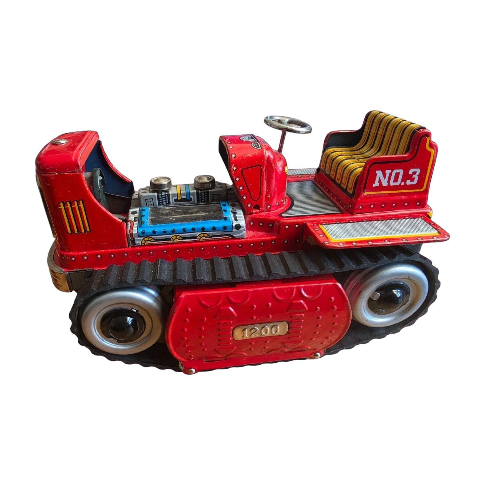 Vintage 1950s Nomura TN Japan Blikken Rups Tractor NO.3 1200, Ophalen of Verzenden