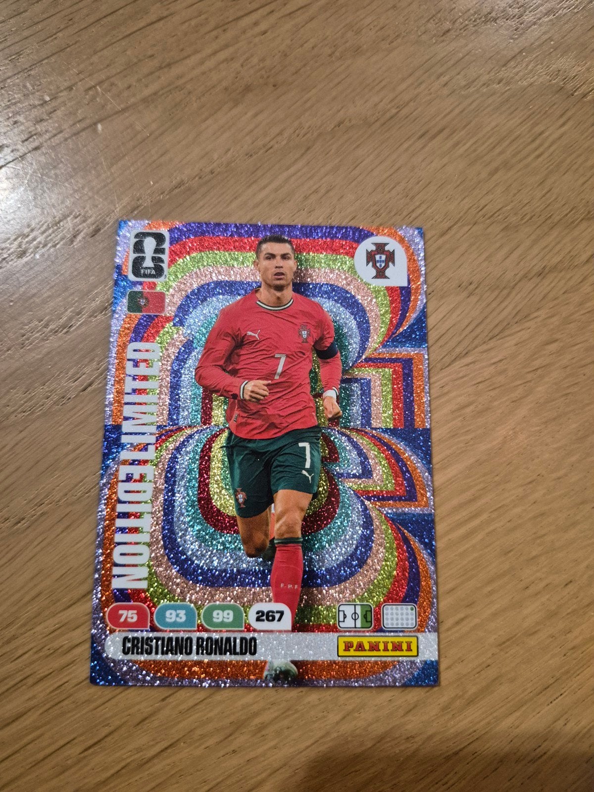 Cristiano Ronaldo Panini Adrenalyn XL Limited Edition, Ophalen of Verzenden, Zo goed als nieuw, Buitenlandse clubs, Spelerskaart