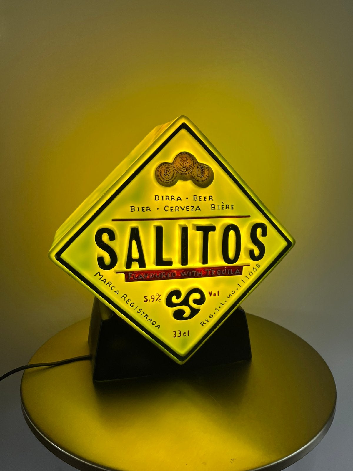 Vintage Salitos Tequila Lichtreclame / Barlamp – Eyecatcher!, Ophalen of Verzenden, Gebruikt, Lichtbak of (neon) lamp