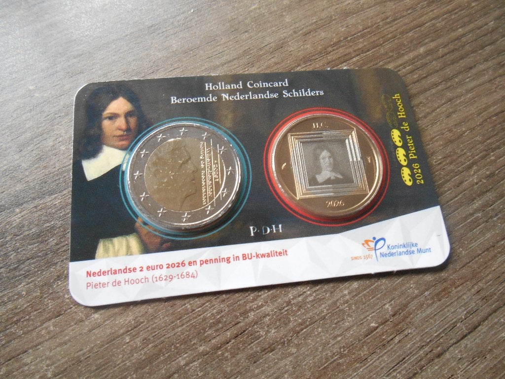 Holland Coin Fair coincard 2026 Pieter de Hooch 2909, Postzegels en Munten, Munten | Europa | Euromunten, Ophalen of Verzenden