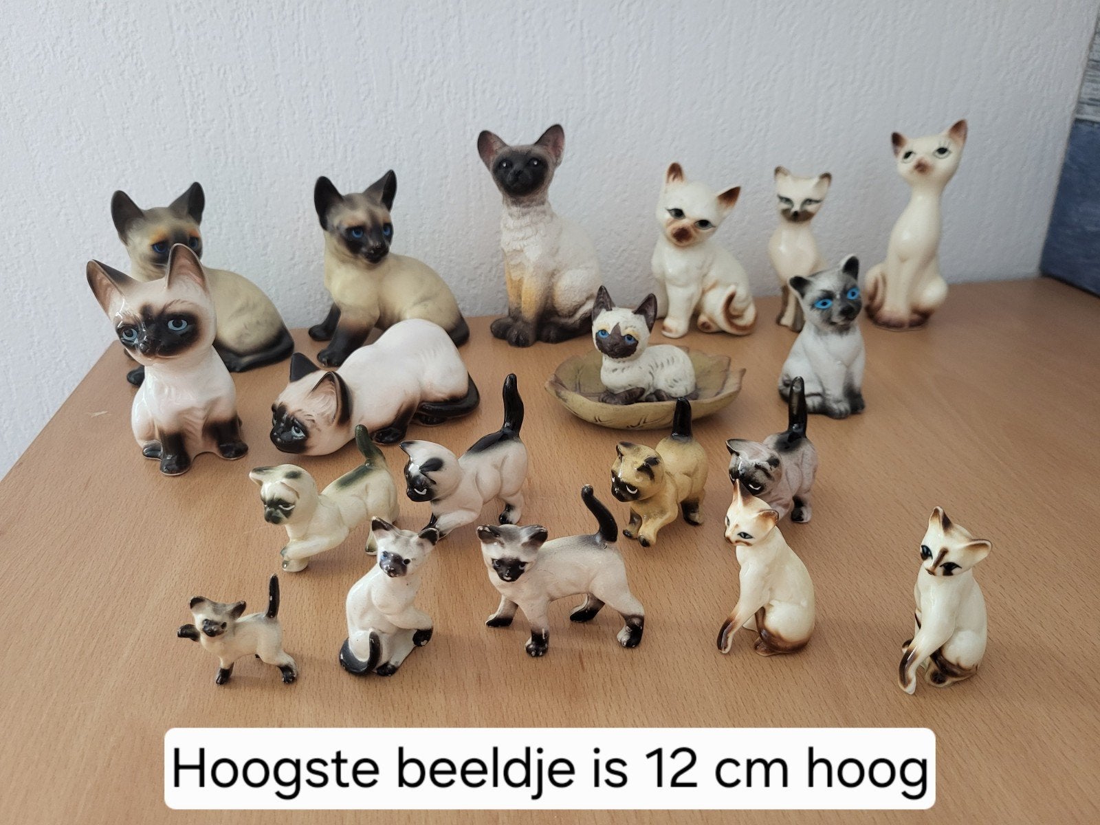 Verzameling Siamese katten beeldjes - diverse maten, Ophalen of Verzenden, Gebruikt, Dier