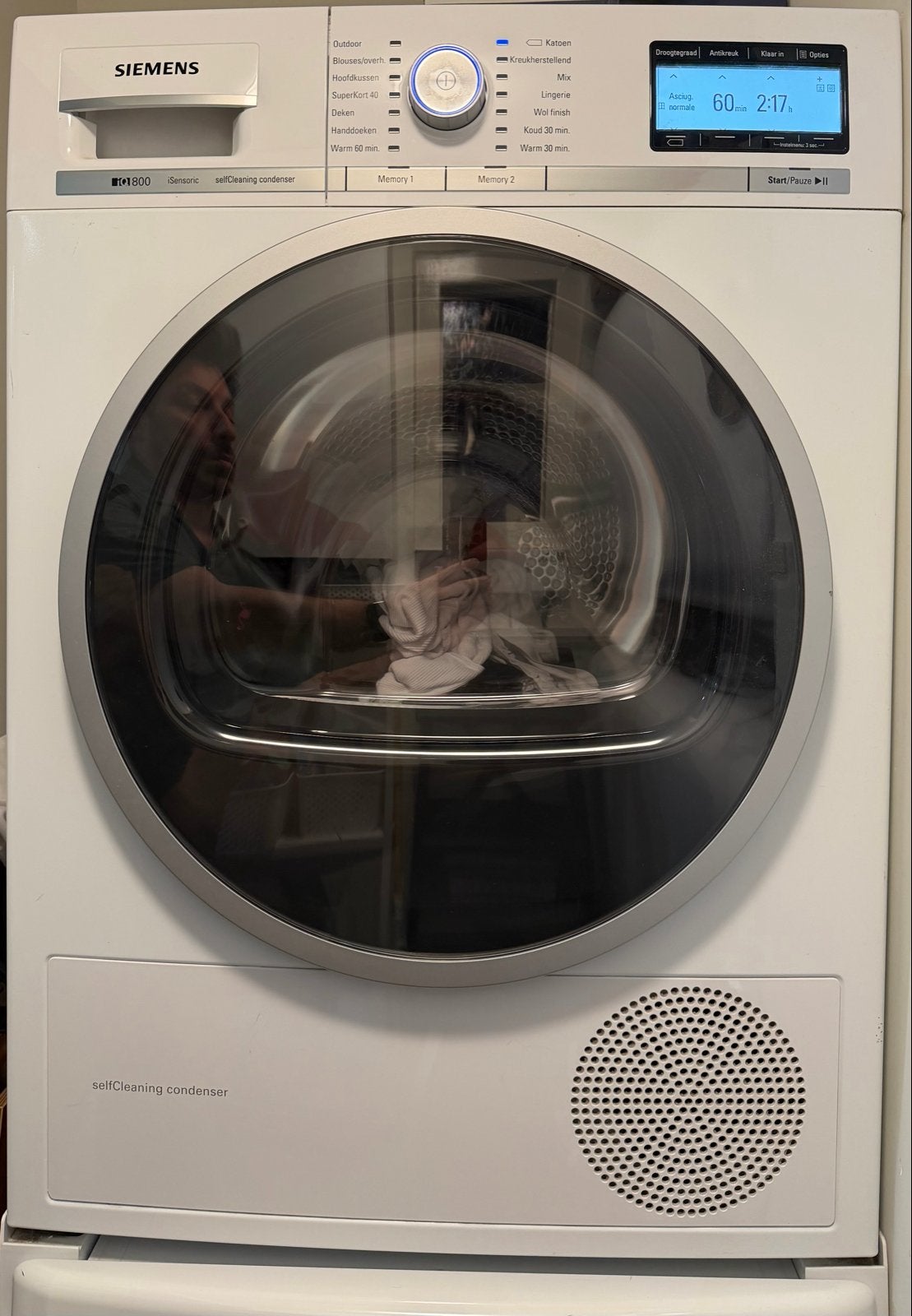 Siemens iQ800 iSensoric selfCleaning condenser droger, Witgoed en Apparatuur, Wasdrogers, Ophalen, Gebruikt, 8 tot 10 kg, Voorlader