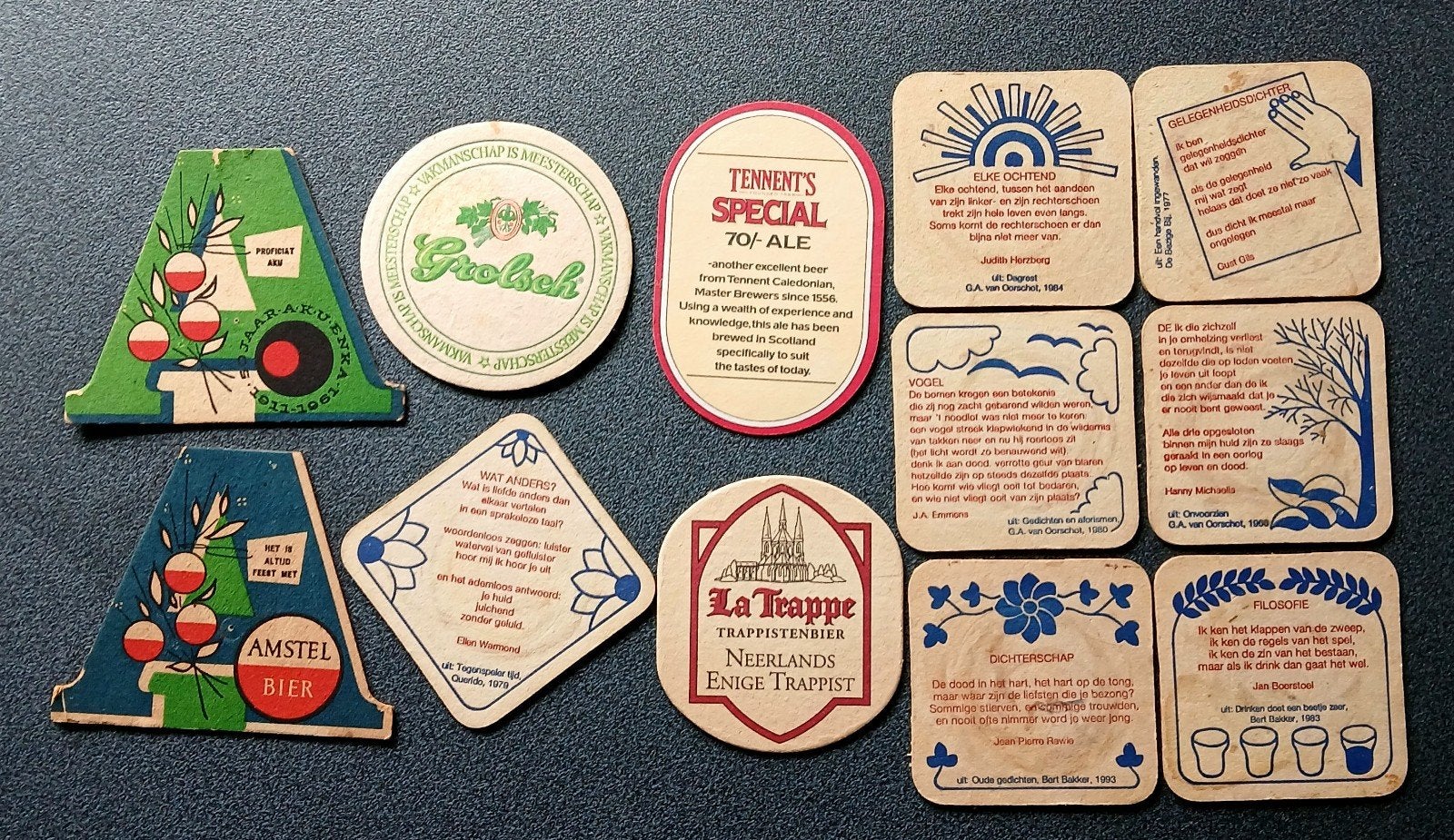 Vintage bierviltjes collectie (12 stuks), Ophalen of Verzenden, Gebruikt