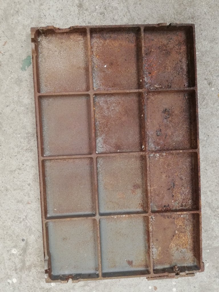 Haardplaat 55x35,5cm art nouveau evt zwart te maken, Ophalen