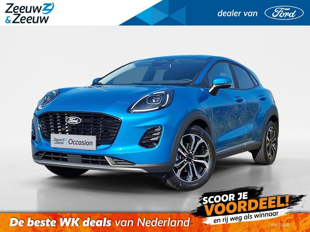 Ford Puma 1.0 EcoBoost Hybrid Titanium | Winterpack | Comfor, 12 maanden, Stof, Puma, Blauw