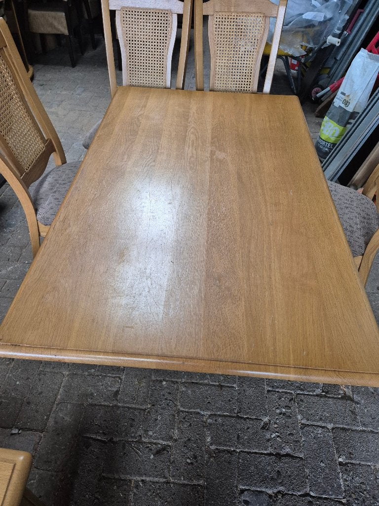 eetkamer tafel met stoelen, Ophalen, Gebruikt, 4 tot 6 stoelen