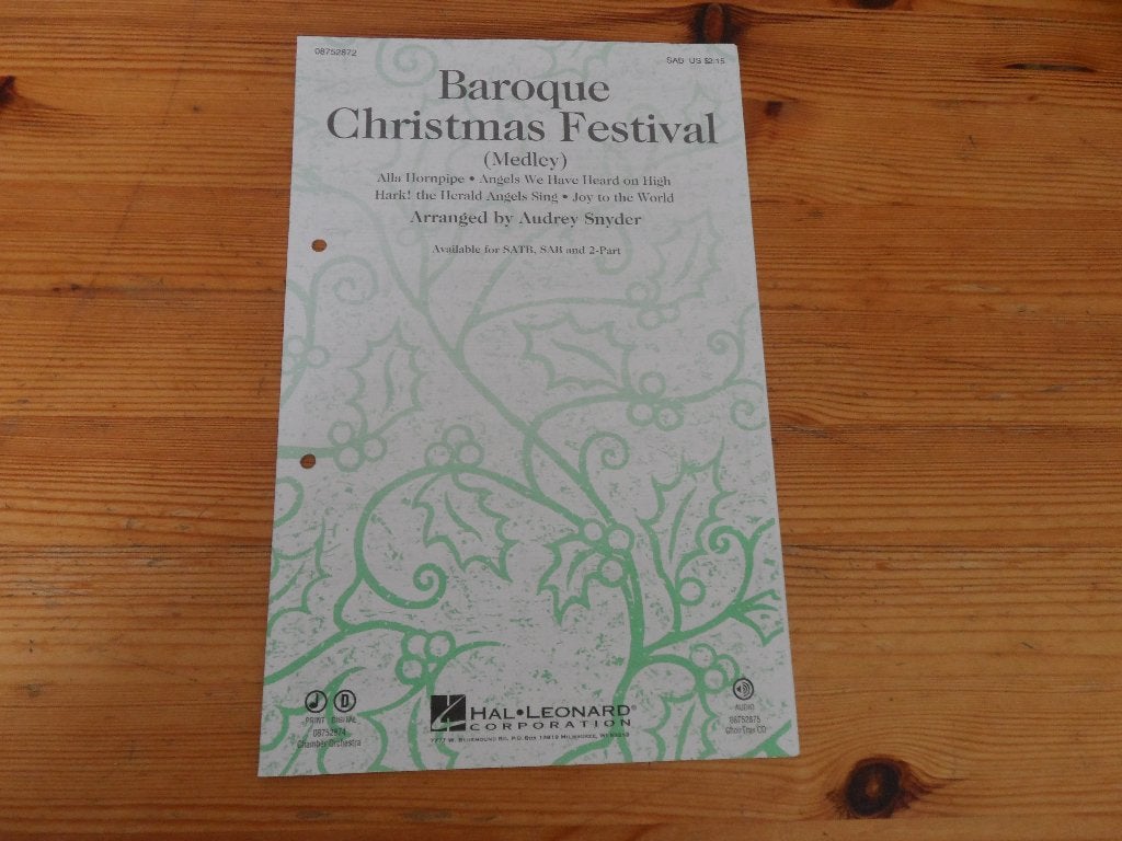 Baroque christmas festival - arr. A. Snyder, Muziek en Instrumenten, Gebruikt, Koor, Ophalen of Verzenden, Religie en Gospel