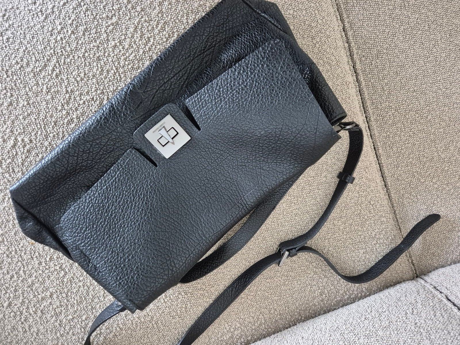Gianni Chiarini Zwarte Leren Handtas, Sieraden, Tassen en Uiterlijk, Tassen | Damestassen, Ophalen of Verzenden, Zo goed als nieuw