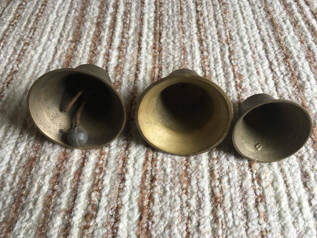 bel messing koper 3 stuks, Ophalen of Verzenden