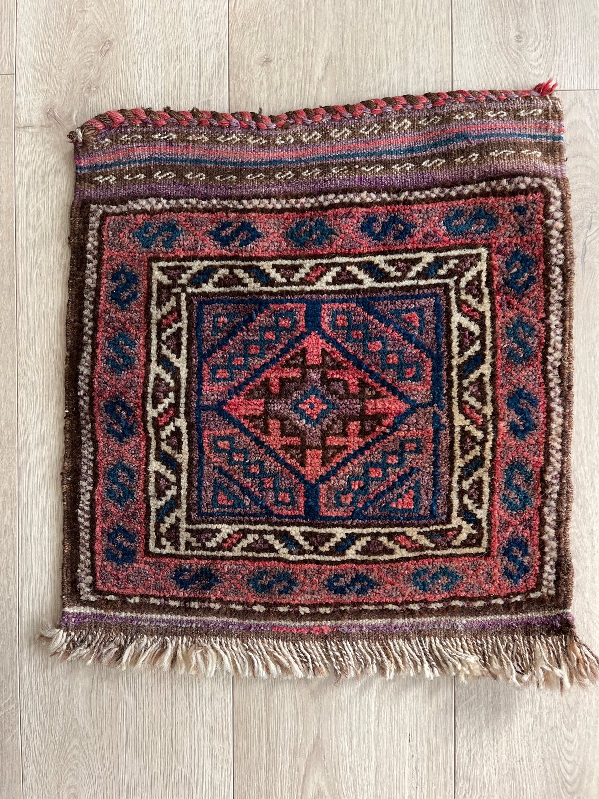 Handgeknoopt Perzisch tapijtje, Davoud Ermia Meheran, Ophalen, Minder dan 50 cm, Gebruikt, Rechthoekig