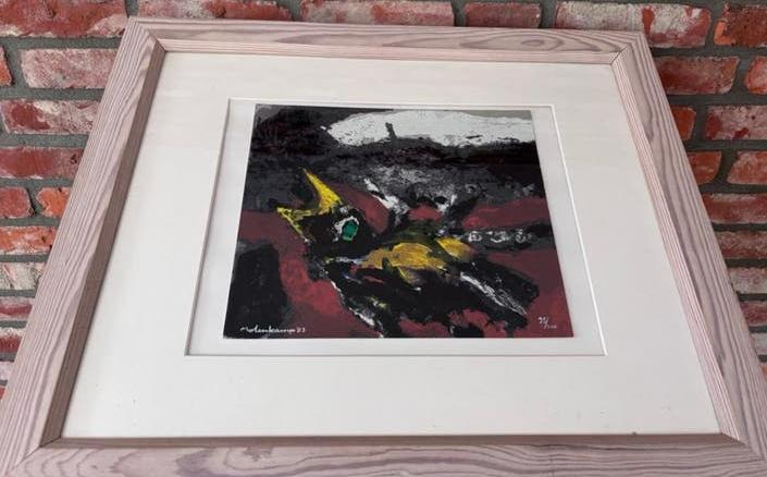 Nico Molenkamp "Vogel" (1993) hand gesigneerde zeefdruk, Ophalen of Verzenden