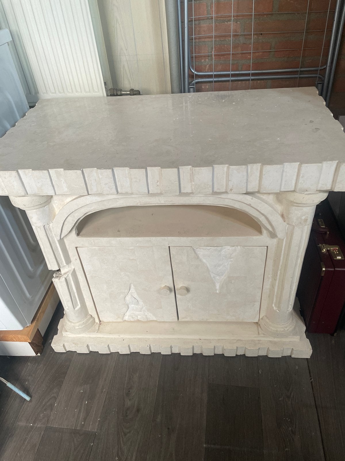 Fossiel tv-kast 92x52x77 cm met gebruiksporen, Huis en Inrichting, Ophalen, Overige materialen, Gebruikt, 50 tot 100 cm