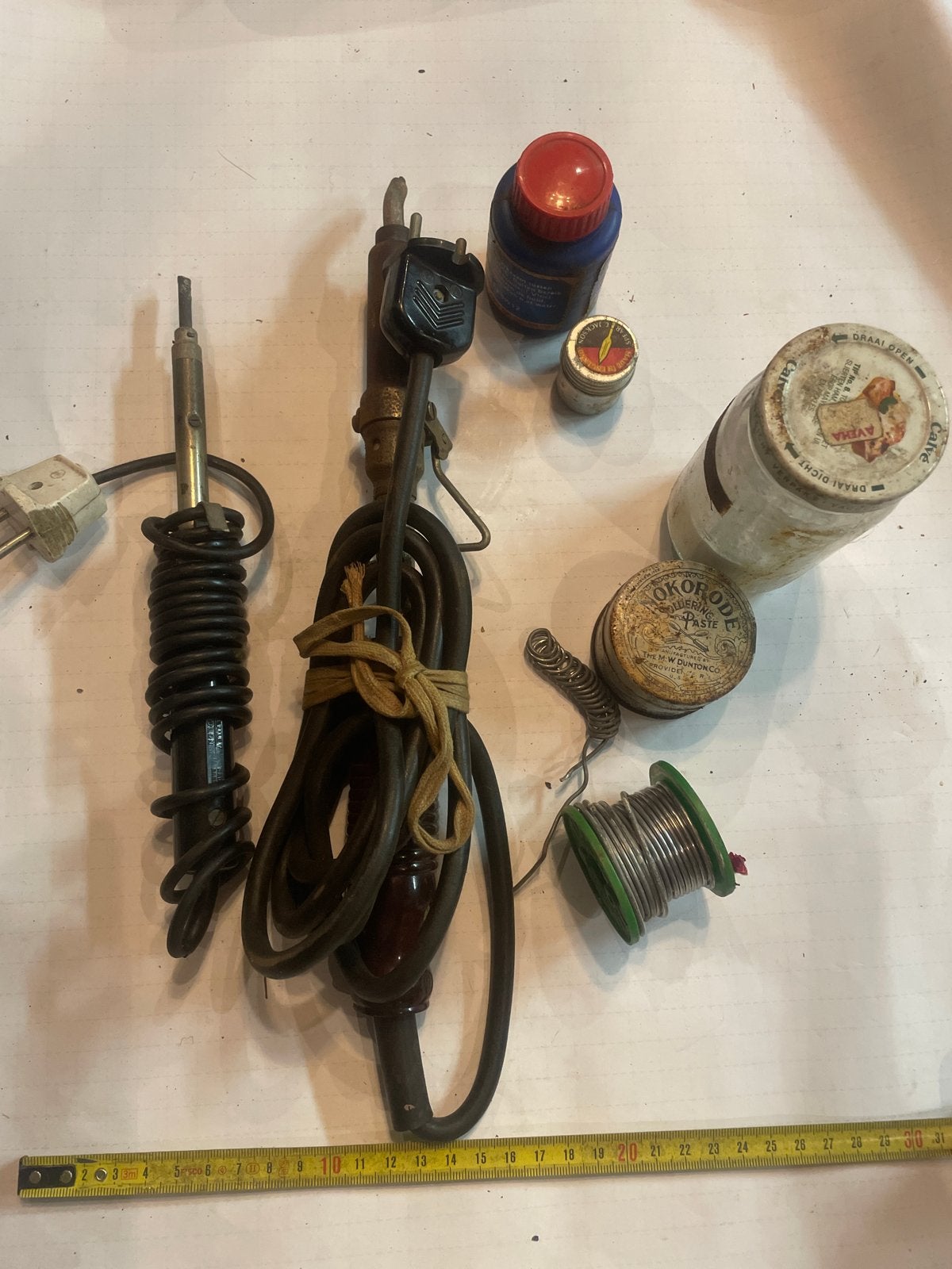 Vintage soldeerbouten en soldeermaterialen set, Antiek en Kunst, Ophalen