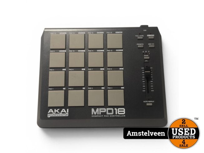 Akai MPD18 Compact Pad Controller | Nette Staat, Akai, Gebruikt, Support@akai.com, Akai Professional
200 Scenic View Drive
Suite 201
Cumberland, RI 02864
United States