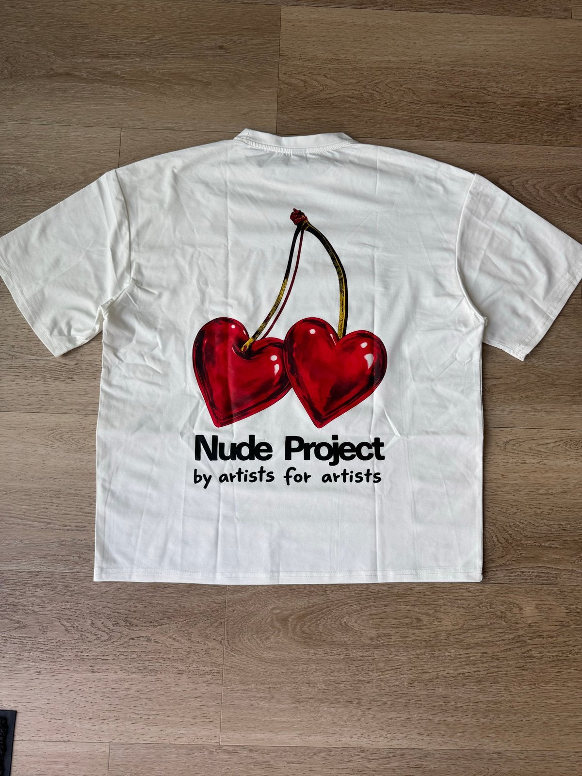 Nude Project T-shirt met kersenprint - Zo goed als nieuw, Ophalen of Verzenden, Zo goed als nieuw, Maat 48/50 (M), Wit