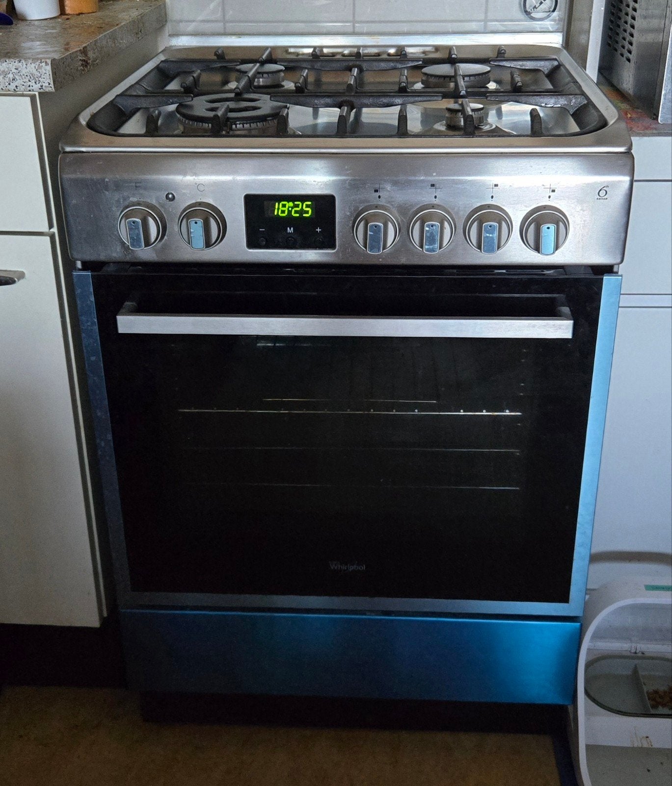 Whirlpool gasfornuis met oven - Vrijstaand, Witgoed en Apparatuur, Ophalen, Gebruikt, 60 cm of meer, 4 kookzones