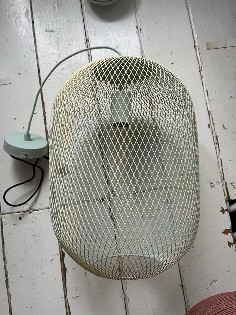 Draadstaal lampion lamp - 30 cm doorsnede, Ophalen of Verzenden, Gebruikt, Metaal, Minder dan 50 cm