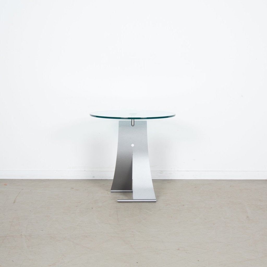 1x Rolf Benz 5170 Bijzettafel Rond Glas Ø60 cm - Metaal, Niet ingevuld, Zo goed als nieuw, Niet ingevuld, Niet ingevuld