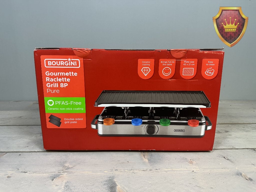 Bourgini Gourmette/Raclette Pure 8P Combiset - Afgeprijsd, NVT, 8 personen of meer, Nieuw, NVT