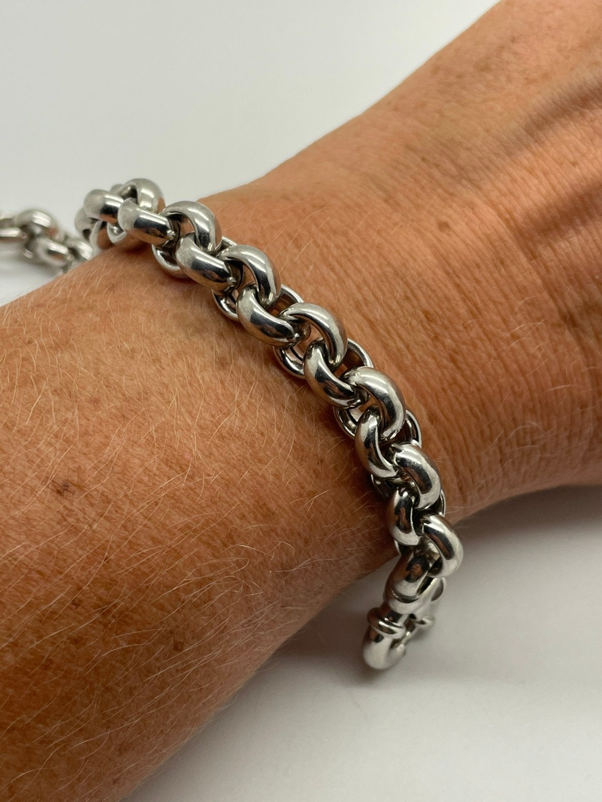 F115 Prachtige zilveren jasseron armband, Sieraden, Tassen en Uiterlijk, Ophalen of Verzenden, X, Zilver, Zilver