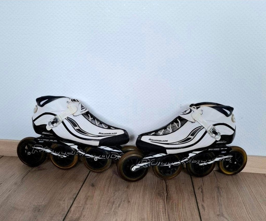 Rollerblade Racemachine Platinum skeelers maat 45, Ophalen of Verzenden, Zo goed als nieuw, Inline skates 4 wielen