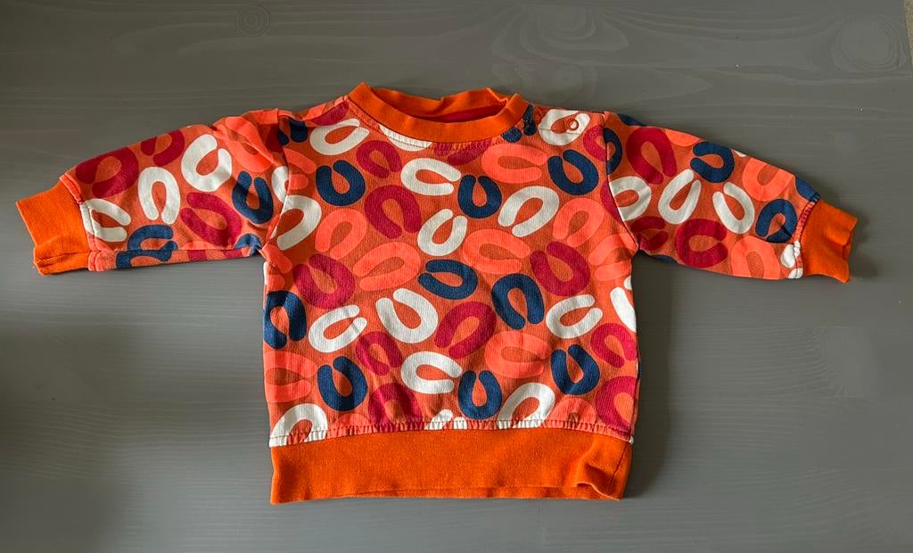 Oranje rookworsten trui Hema - maat 62, Ophalen of Verzenden, Zo goed als nieuw, Jongetje of Meisje, Truitje of Vestje