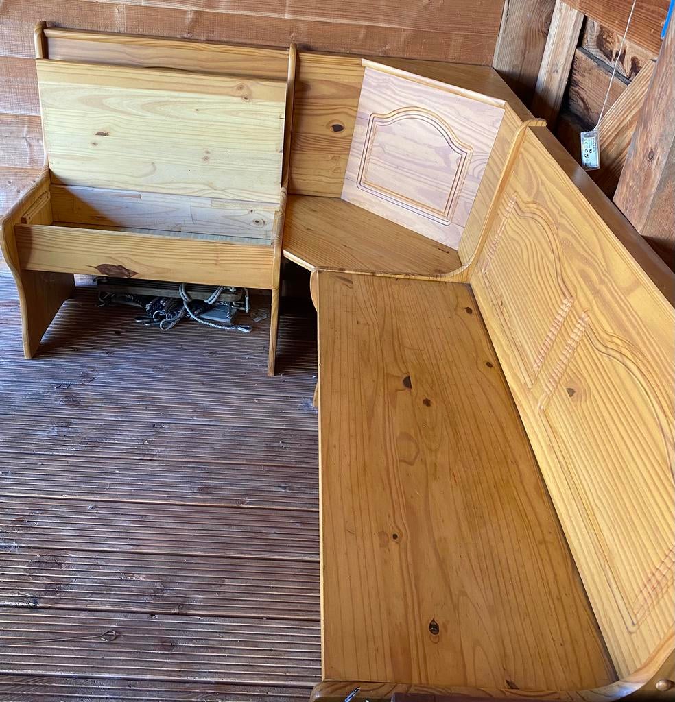 Duitse hoekbank, grenen, Ophalen, Gebruikt, Hout