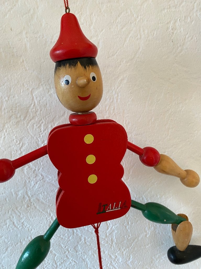 Vintage Houten Pinokkio trekpop 29 cm zgan, Kinderen en Baby's, Ophalen of Verzenden, Zo goed als nieuw, Overige typen