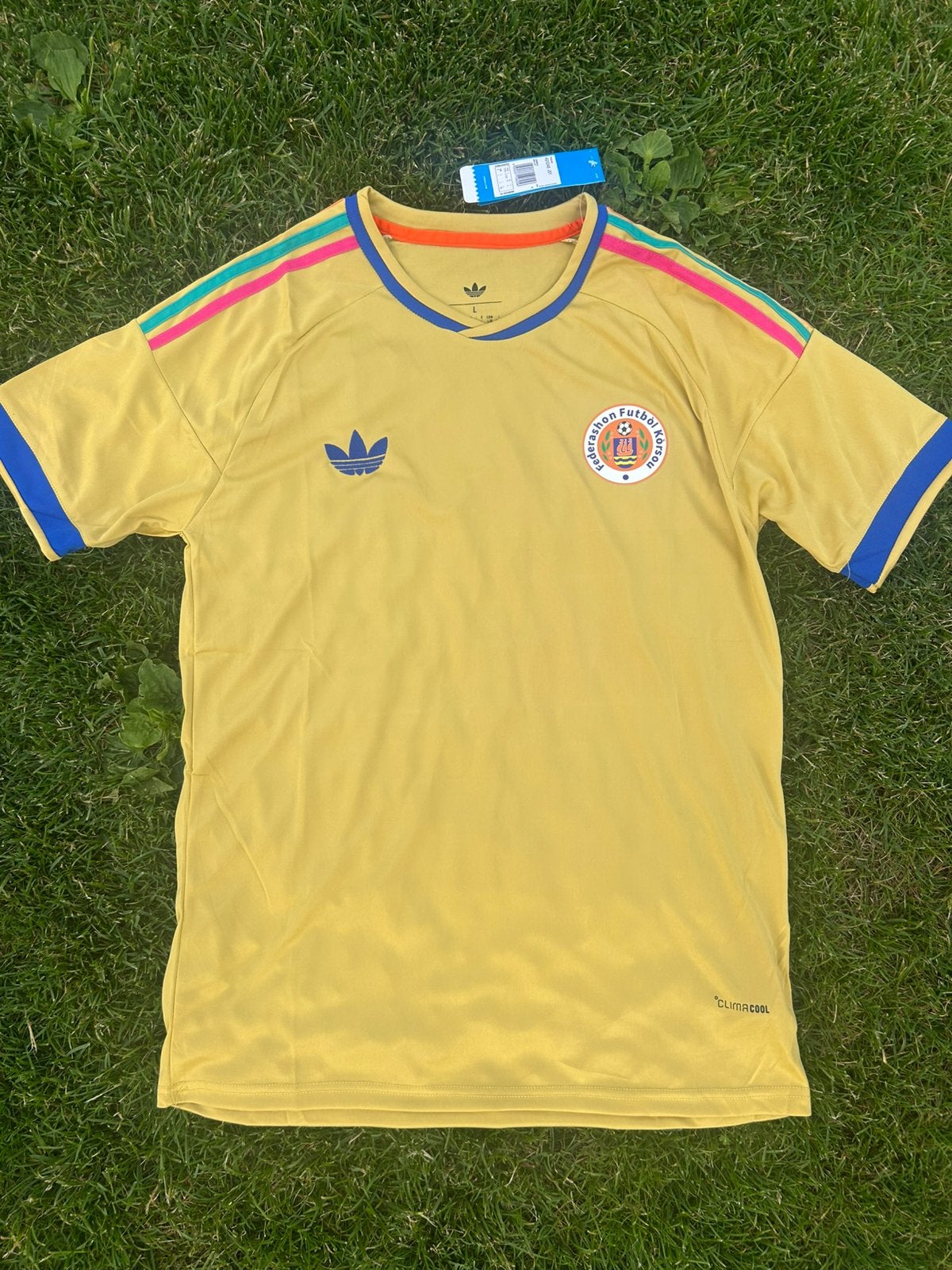 Prachtig kleurrijk shirt van Curaçao WK 2026, Sport en Fitness, Maat M, Ophalen of Verzenden, Zo goed als nieuw, Shirt