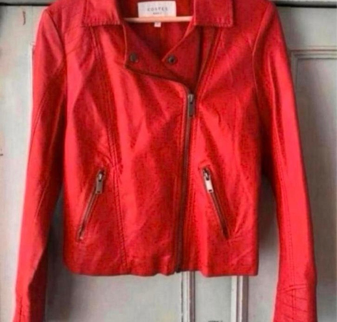 Rood leren jasje van Costes, maat S, Ophalen of Verzenden, Zo goed als nieuw, Maat 36 (S), Rood