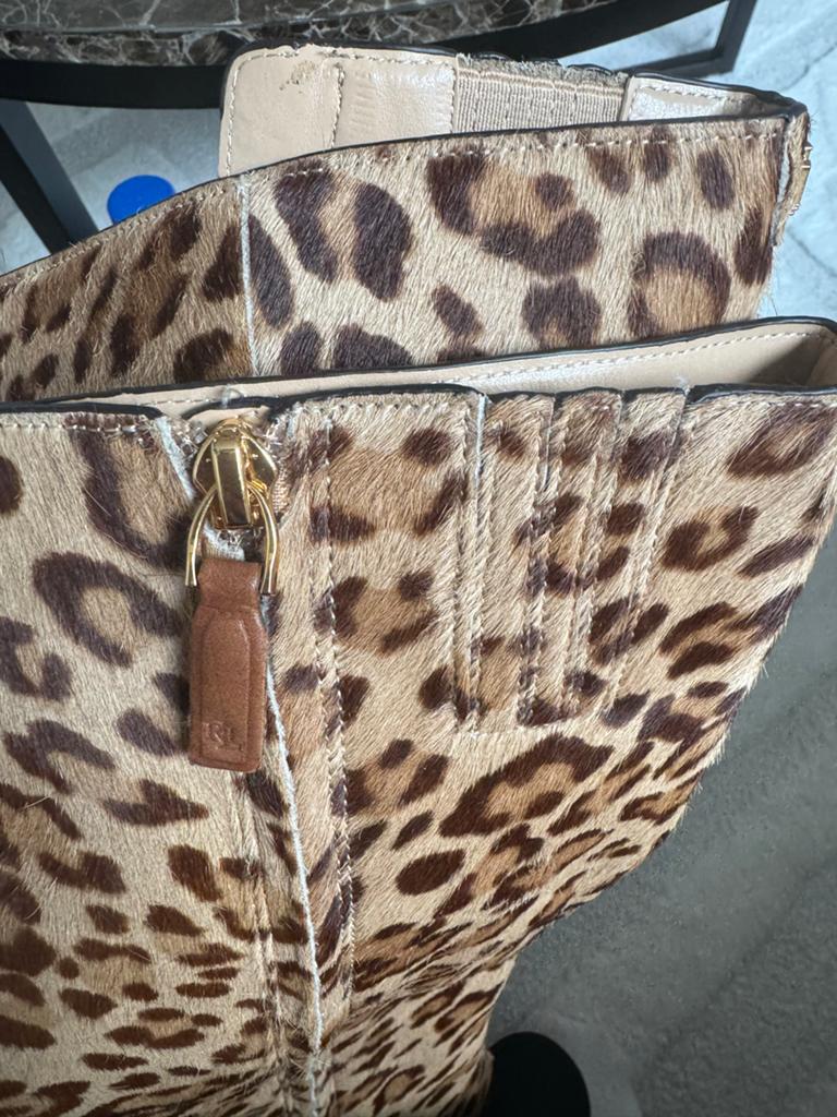 Ralph Lauren Laarzen met Luipaardprint, Kleding | Dames, Schoenen, Ophalen of Verzenden, Zo goed als nieuw, Bruin, Hoge laarzen
