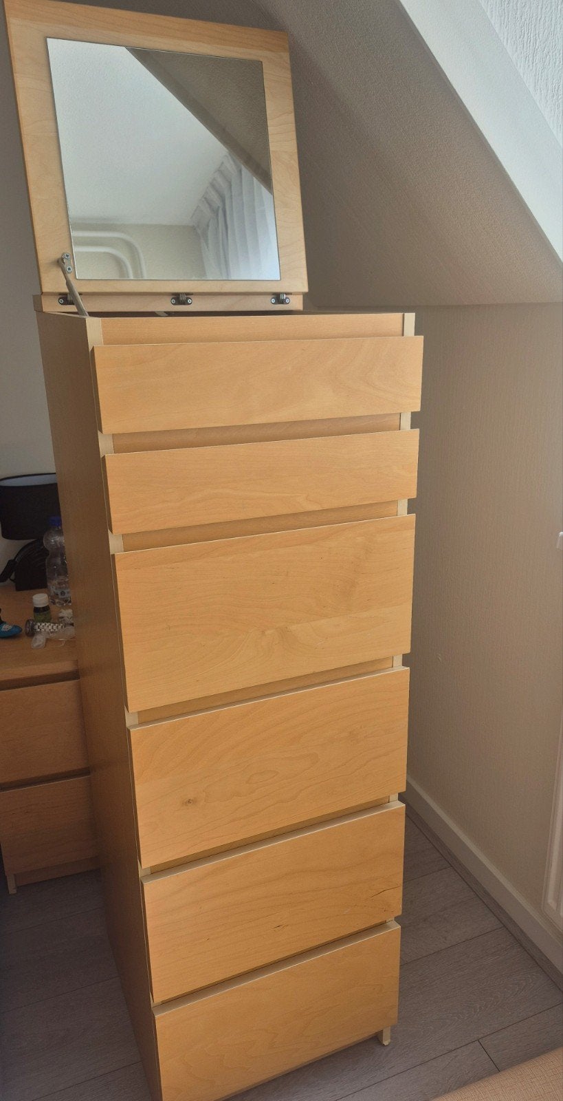 IKEA Malm Kast met 6 laden en inklapbare spiegel, Ophalen, Minder dan 50 cm, Gebruikt, 100 tot 150 cm