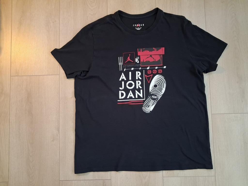 Zwart Jordan T-shirt met grafische print - Maat XXL, Kleding | Heren, T-shirts, Verzenden, Zwart, Overige maten, Gedragen