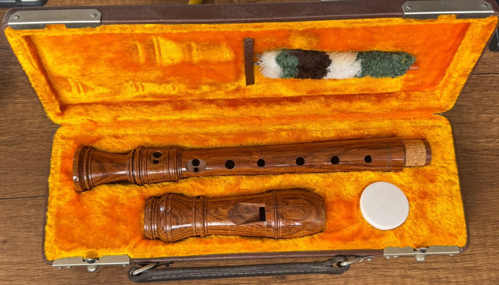 Schneider Rosewood blokfluit in koffertje, ., Sopraan of Sopranino, Ophalen of Verzenden, Zo goed als nieuw